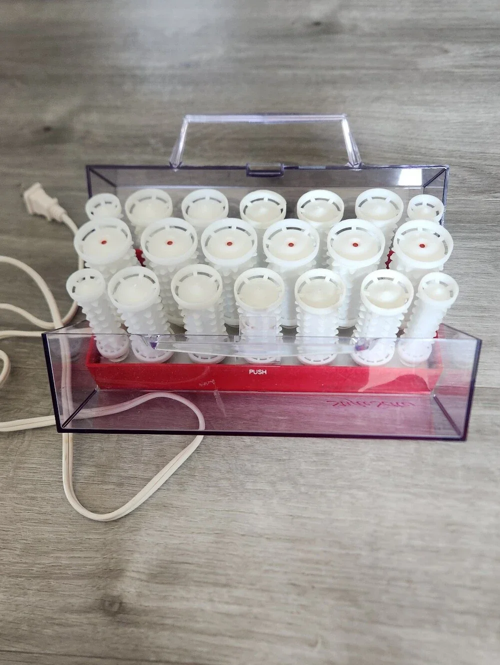 Vintage Clairol Style Setter Hot Rollers Red/white No Clips